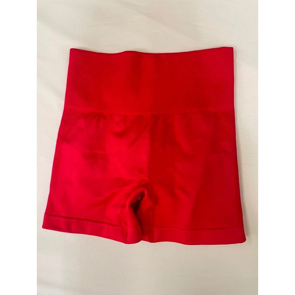 Unbranded Red High Waisted Scrunch‎ Butt Seamless Athletic Biker Shorts Small